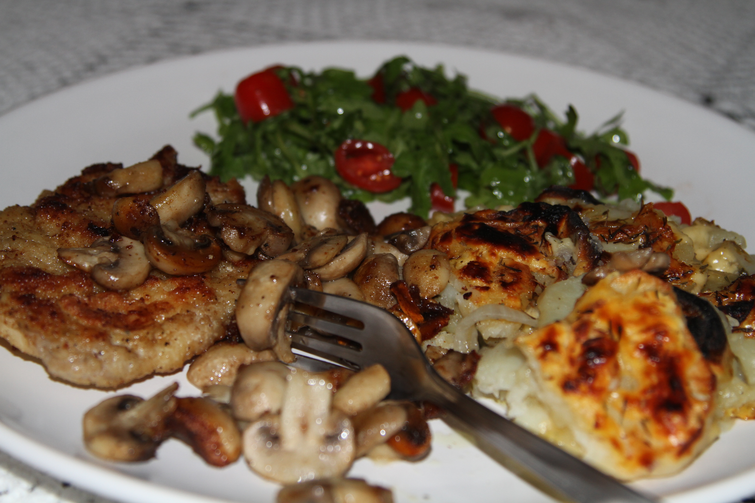 pyszny obiad z super ziemniakami