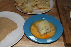 krokiety z grzybami i kapustą kiszoną