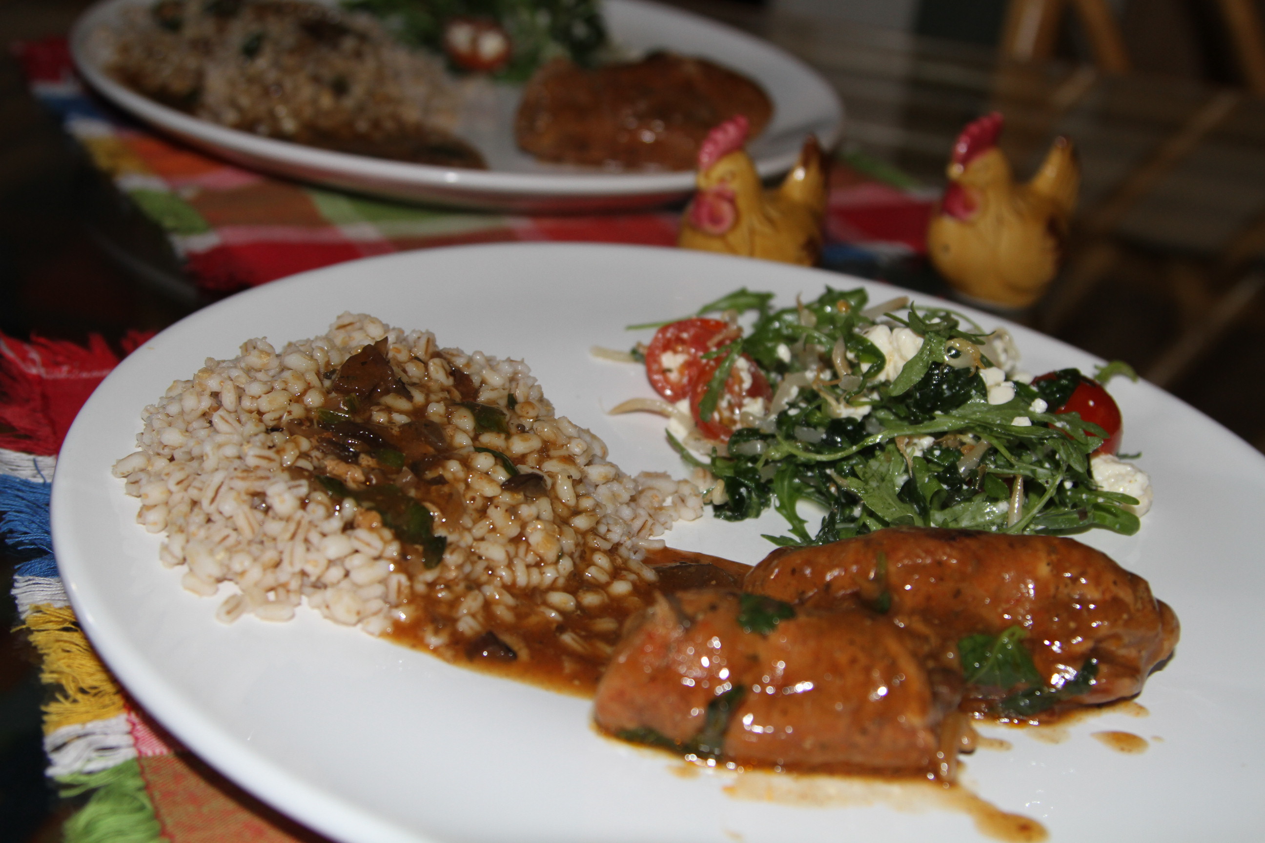 zrazy cielęce z kaszą jęczmienną