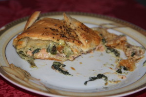 łosoś w cieście francuskim