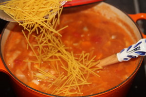 soup with minced beef