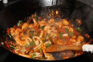 seafood with sun-dried tomatoes