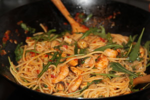 seafood with sauce