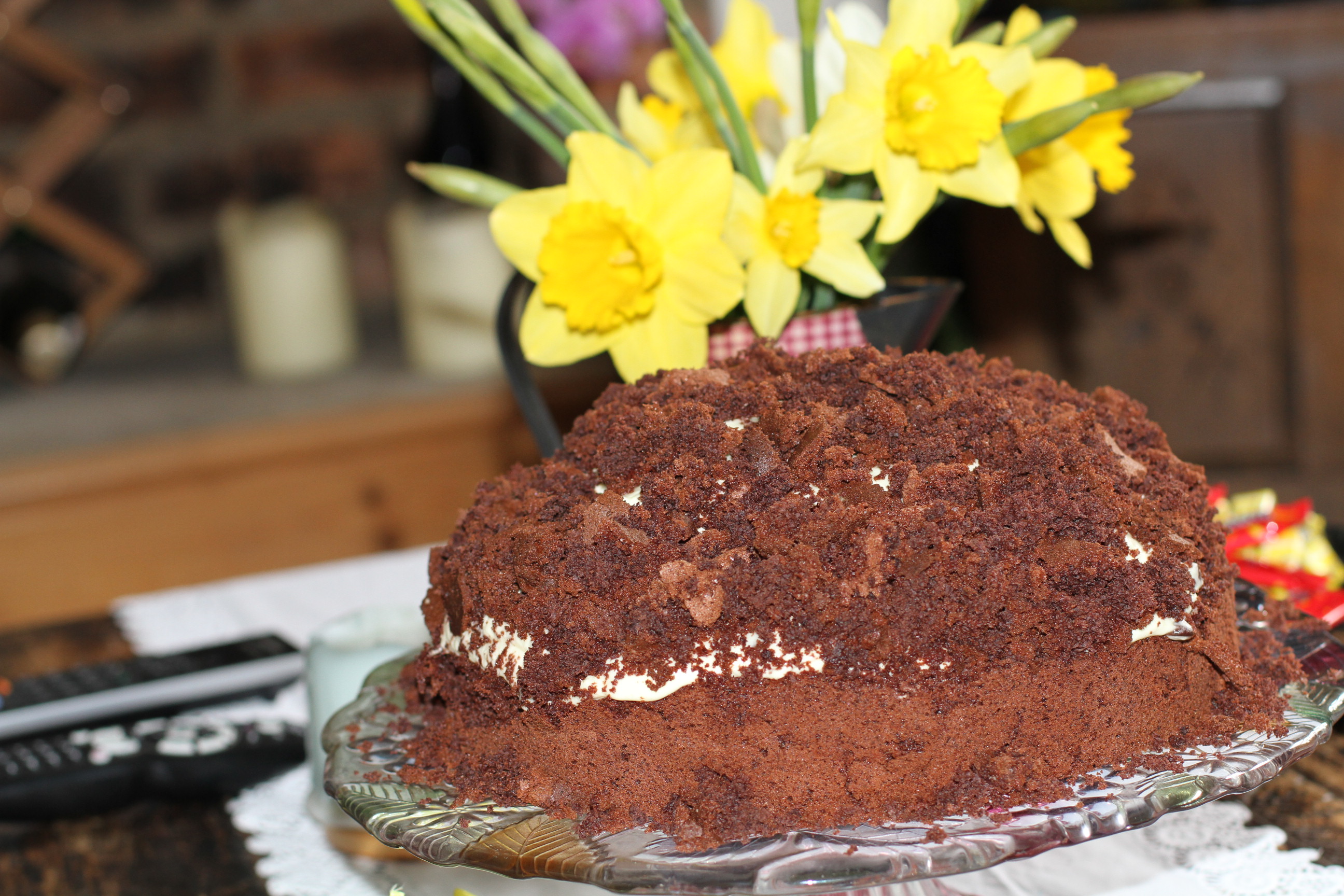 czekoladowe ciasto z masą jogurtową