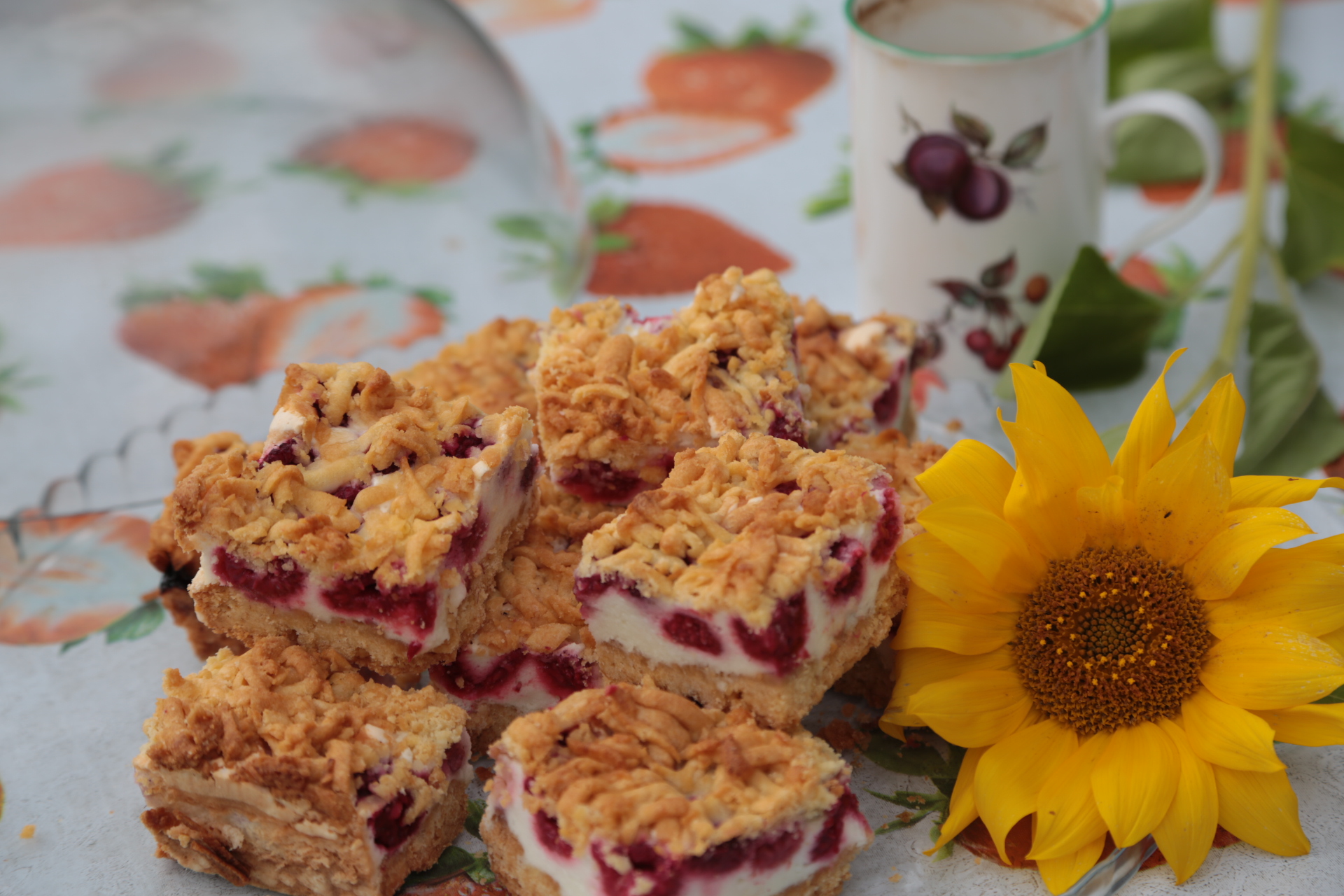 ciasto kruche z malinami